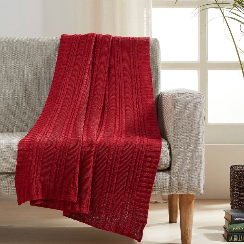 NWT Cable Knit Cotton 50”x60” Throw